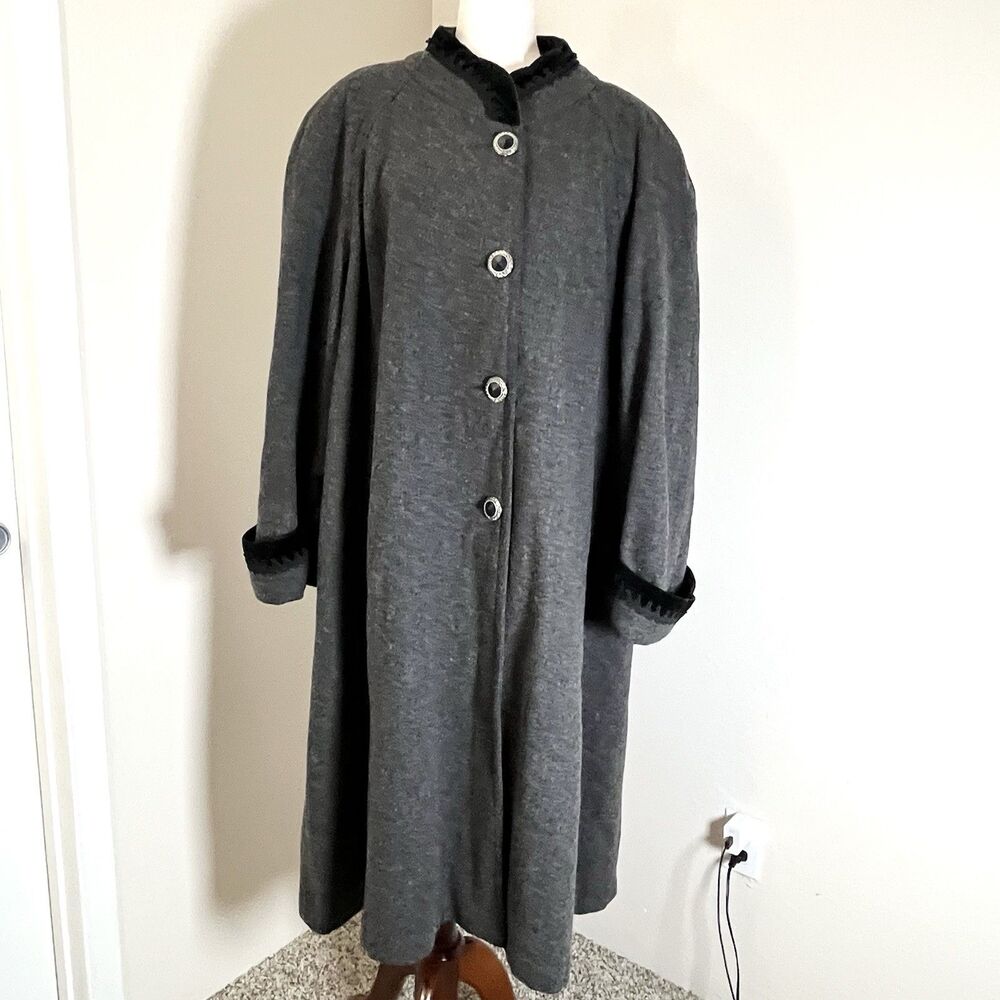 Vintage Wool Trench Lady Suzette USA Made Women's Size 2XL or 3XL